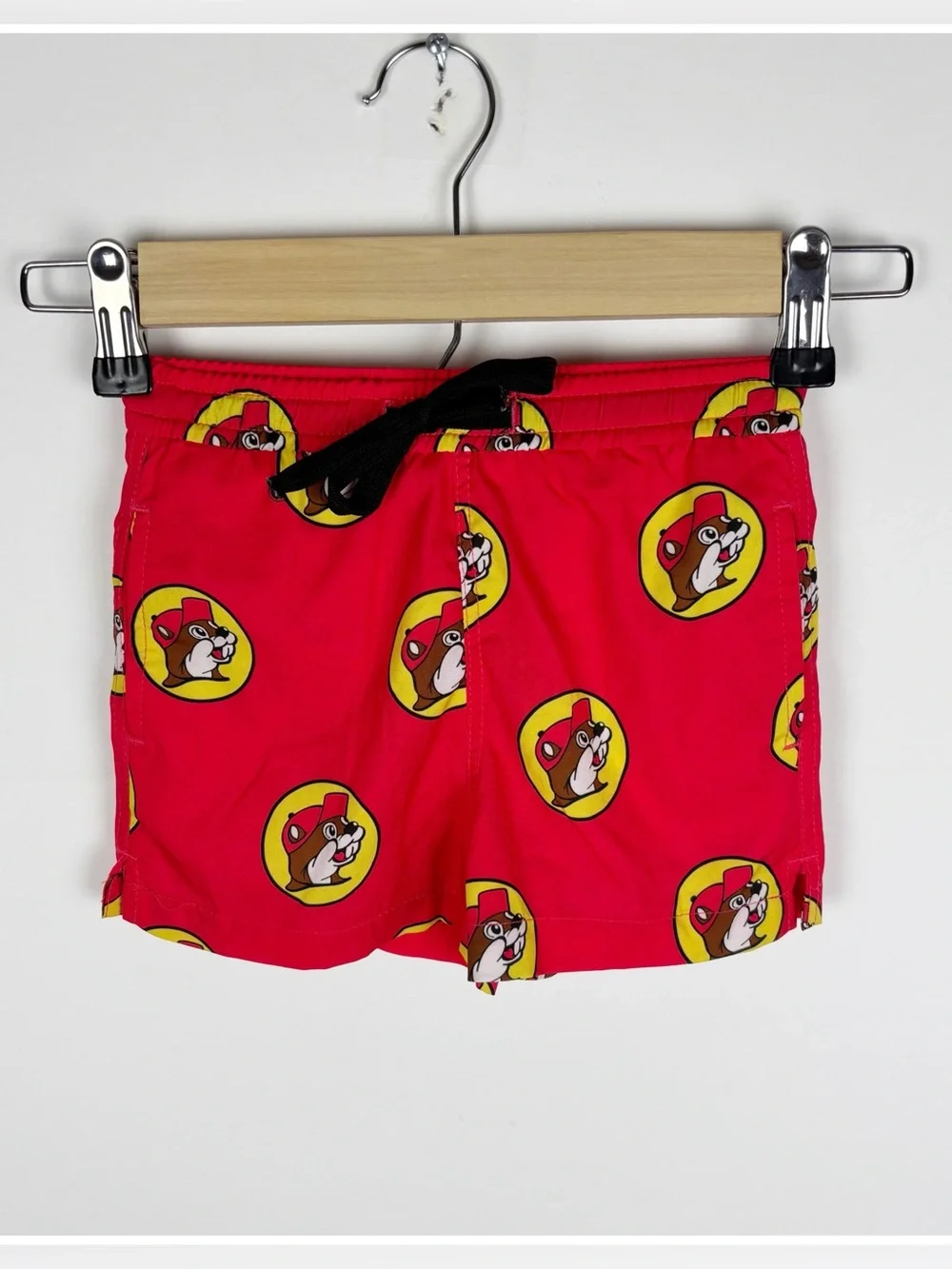 Buc-ees Toddler Size 2T Swim Trunks Shorts Graphic Red Lined